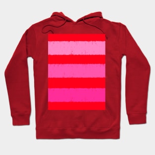 Wide Pink and Red Stripes Clashing Colours Hoodie